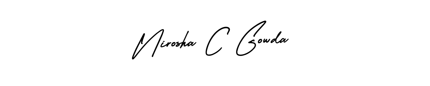 You can use this online signature creator to create a handwritten signature for the name Nirosha C Gowda. This is the best online autograph maker. Nirosha C Gowda signature style 3 images and pictures png