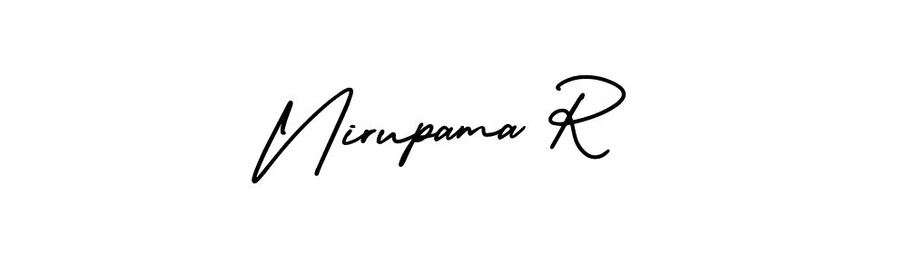 How to make Nirupama R name signature. Use AmerikaSignatureDemo-Regular style for creating short signs online. This is the latest handwritten sign. Nirupama R signature style 3 images and pictures png