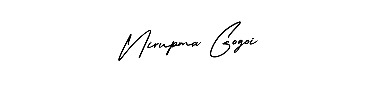 Nirupma Gogoi stylish signature style. Best Handwritten Sign (AmerikaSignatureDemo-Regular) for my name. Handwritten Signature Collection Ideas for my name Nirupma Gogoi. Nirupma Gogoi signature style 3 images and pictures png