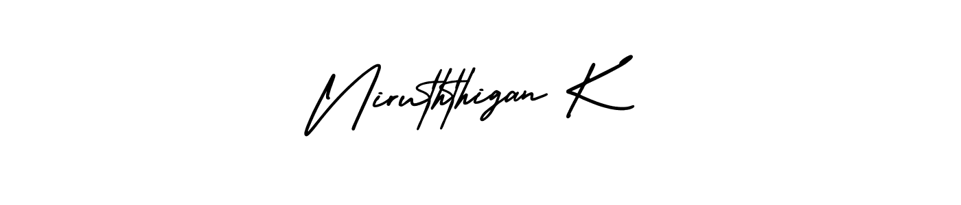 Also we have Niruththigan K name is the best signature style. Create professional handwritten signature collection using AmerikaSignatureDemo-Regular autograph style. Niruththigan K signature style 3 images and pictures png