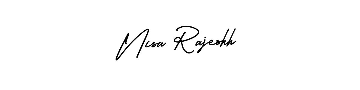 The best way (AmerikaSignatureDemo-Regular) to make a short signature is to pick only two or three words in your name. The name Nisa Rajeshh include a total of six letters. For converting this name. Nisa Rajeshh signature style 3 images and pictures png