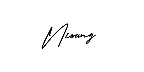 The best way (AmerikaSignatureDemo-Regular) to make a short signature is to pick only two or three words in your name. The name Nisang include a total of six letters. For converting this name. Nisang signature style 3 images and pictures png