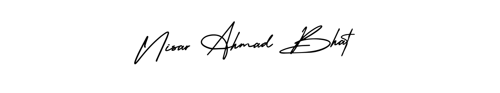 It looks lik you need a new signature style for name Nisar Ahmad Bhat. Design unique handwritten (AmerikaSignatureDemo-Regular) signature with our free signature maker in just a few clicks. Nisar Ahmad Bhat signature style 3 images and pictures png