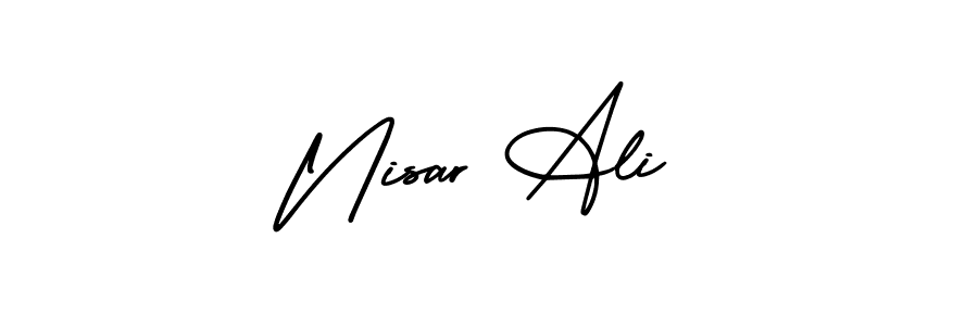 Design your own signature with our free online signature maker. With this signature software, you can create a handwritten (AmerikaSignatureDemo-Regular) signature for name Nisar Ali. Nisar Ali signature style 3 images and pictures png