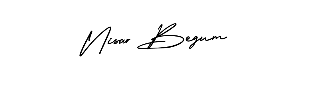 Make a short Nisar Begum signature style. Manage your documents anywhere anytime using AmerikaSignatureDemo-Regular. Create and add eSignatures, submit forms, share and send files easily. Nisar Begum signature style 3 images and pictures png