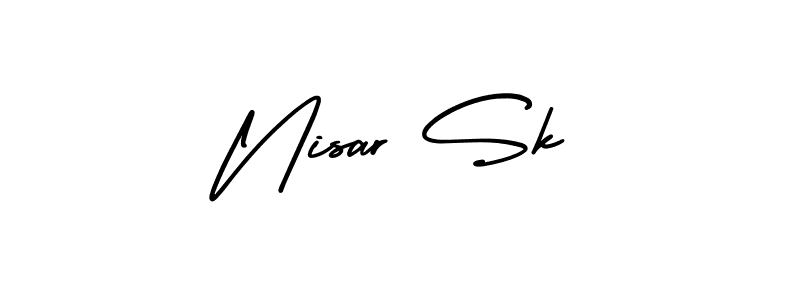 It looks lik you need a new signature style for name Nisar Sk. Design unique handwritten (AmerikaSignatureDemo-Regular) signature with our free signature maker in just a few clicks. Nisar Sk signature style 3 images and pictures png