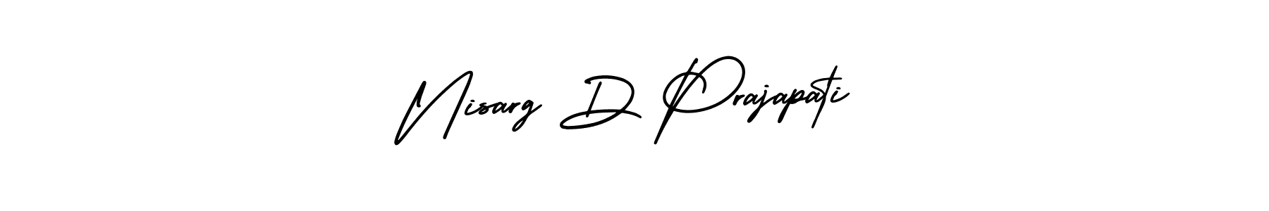 The best way (AmerikaSignatureDemo-Regular) to make a short signature is to pick only two or three words in your name. The name Nisarg D Prajapati include a total of six letters. For converting this name. Nisarg D Prajapati signature style 3 images and pictures png