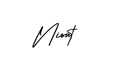 Use a signature maker to create a handwritten signature online. With this signature software, you can design (AmerikaSignatureDemo-Regular) your own signature for name Nisat. Nisat signature style 3 images and pictures png