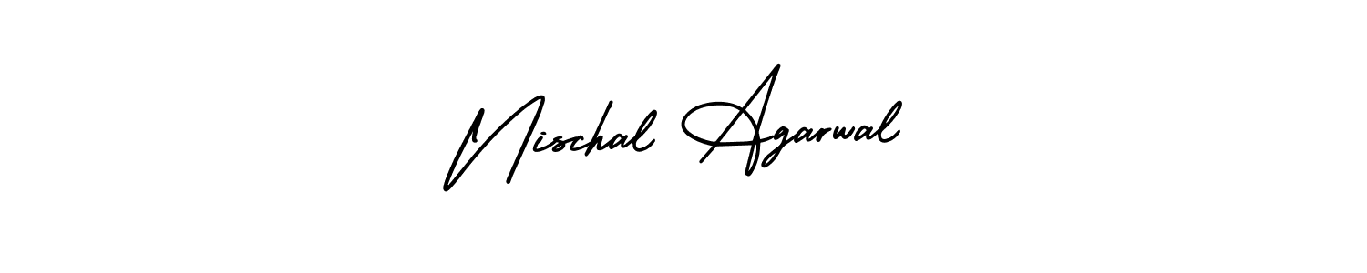 The best way (AmerikaSignatureDemo-Regular) to make a short signature is to pick only two or three words in your name. The name Nischal Agarwal include a total of six letters. For converting this name. Nischal Agarwal signature style 3 images and pictures png