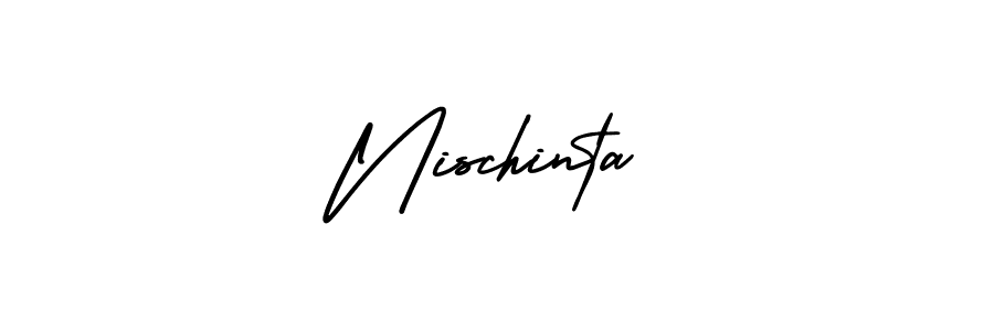 Use a signature maker to create a handwritten signature online. With this signature software, you can design (AmerikaSignatureDemo-Regular) your own signature for name Nischinta. Nischinta signature style 3 images and pictures png