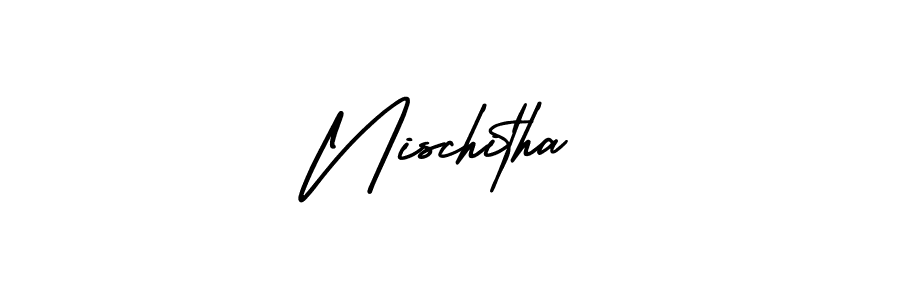 Nischitha stylish signature style. Best Handwritten Sign (AmerikaSignatureDemo-Regular) for my name. Handwritten Signature Collection Ideas for my name Nischitha. Nischitha signature style 3 images and pictures png