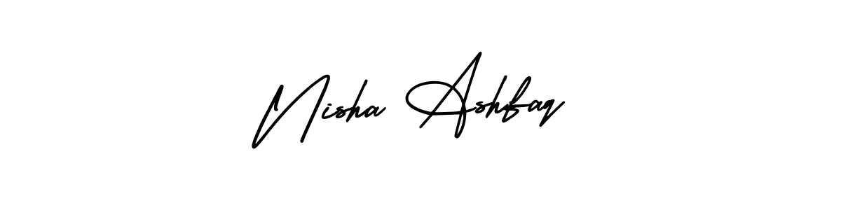 if you are searching for the best signature style for your name Nisha Ashfaq. so please give up your signature search. here we have designed multiple signature styles  using AmerikaSignatureDemo-Regular. Nisha Ashfaq signature style 3 images and pictures png