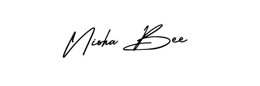 How to Draw Nisha Bee signature style? AmerikaSignatureDemo-Regular is a latest design signature styles for name Nisha Bee. Nisha Bee signature style 3 images and pictures png