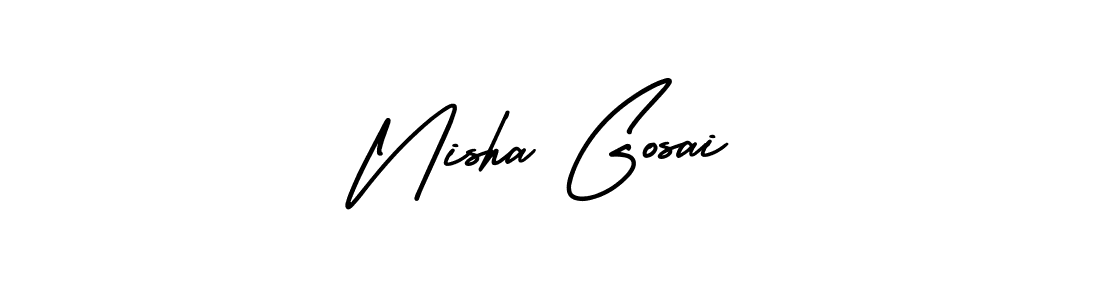 Make a beautiful signature design for name Nisha Gosai. Use this online signature maker to create a handwritten signature for free. Nisha Gosai signature style 3 images and pictures png