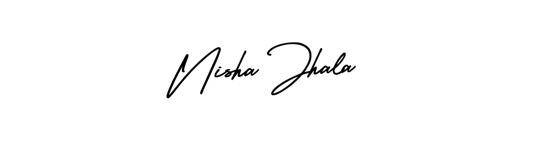 Make a beautiful signature design for name Nisha Jhala. With this signature (AmerikaSignatureDemo-Regular) style, you can create a handwritten signature for free. Nisha Jhala signature style 3 images and pictures png