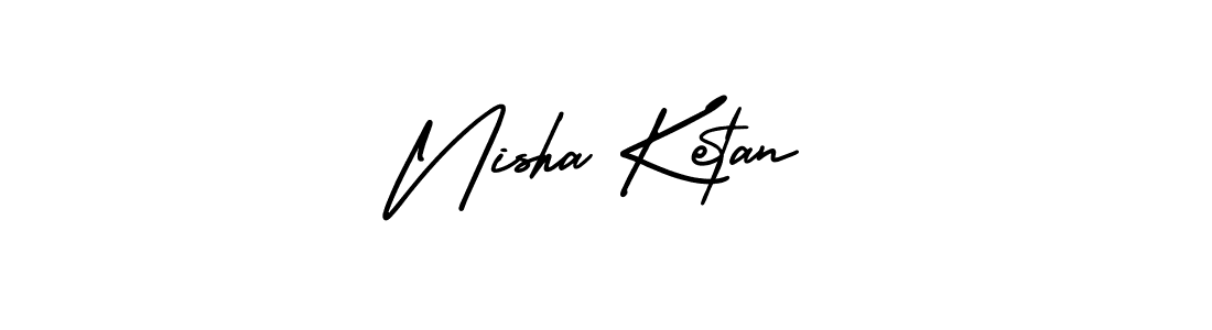 Design your own signature with our free online signature maker. With this signature software, you can create a handwritten (AmerikaSignatureDemo-Regular) signature for name Nisha Ketan. Nisha Ketan signature style 3 images and pictures png