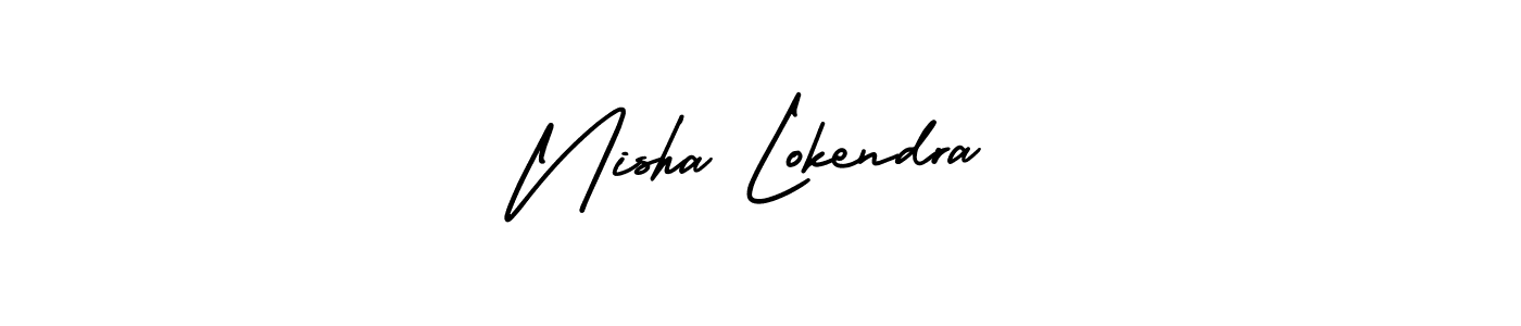 It looks lik you need a new signature style for name Nisha Lokendra. Design unique handwritten (AmerikaSignatureDemo-Regular) signature with our free signature maker in just a few clicks. Nisha Lokendra signature style 3 images and pictures png