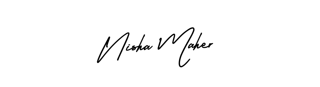 How to make Nisha Maher signature? AmerikaSignatureDemo-Regular is a professional autograph style. Create handwritten signature for Nisha Maher name. Nisha Maher signature style 3 images and pictures png