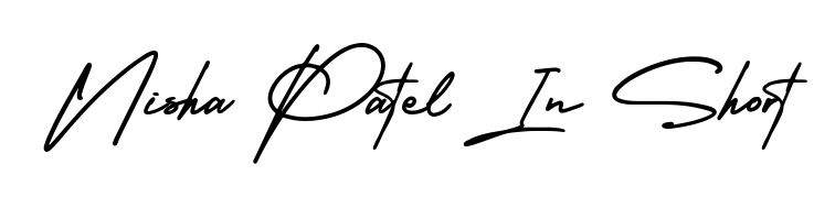 Looking for an artistic signature for Nisha Patel In Short? The AmerikaSignatureDemo-Regular calligraphy style gives a sophisticated flow suitable for business cards and emails. Nisha Patel In Short signature style 3 images and pictures png