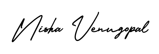 A sleek calligraphic signature for name Nisha Venugopal utilizing AmerikaSignatureDemo-Regular styling. Great for adding personal signatures to photos and art. Nisha Venugopal signature style 3 images and pictures png