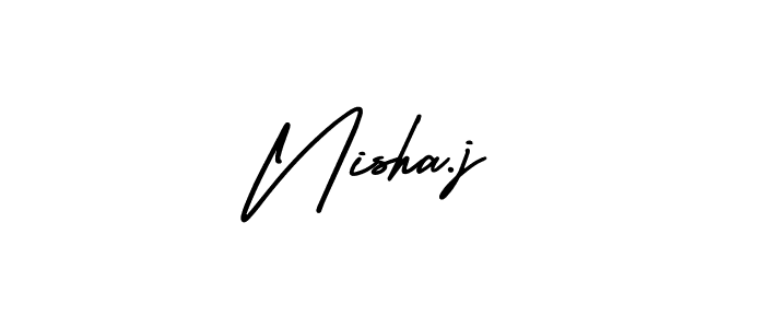 Nisha.j stylish signature style. Best Handwritten Sign (AmerikaSignatureDemo-Regular) for my name. Handwritten Signature Collection Ideas for my name Nisha.j. Nisha.j signature style 3 images and pictures png