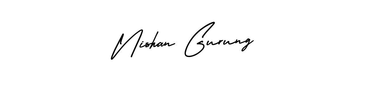 How to make Nishan Gurung signature? AmerikaSignatureDemo-Regular is a professional autograph style. Create handwritten signature for Nishan Gurung name. Nishan Gurung signature style 3 images and pictures png