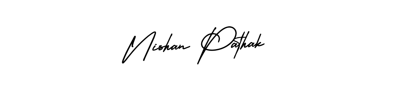 Use a signature maker to create a handwritten signature online. With this signature software, you can design (AmerikaSignatureDemo-Regular) your own signature for name Nishan Pathak. Nishan Pathak signature style 3 images and pictures png