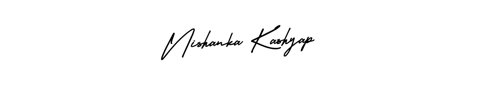 How to Draw Nishanka Kashyap signature style? AmerikaSignatureDemo-Regular is a latest design signature styles for name Nishanka Kashyap. Nishanka Kashyap signature style 3 images and pictures png
