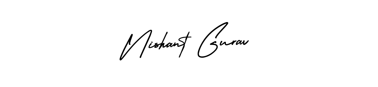 How to make Nishant Gurav name signature. Use AmerikaSignatureDemo-Regular style for creating short signs online. This is the latest handwritten sign. Nishant Gurav signature style 3 images and pictures png