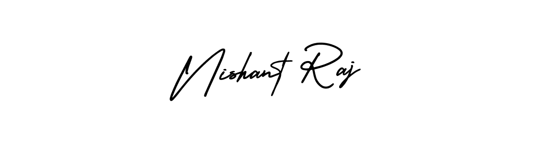 This is the best signature style for the Nishant Raj name. Also you like these signature font (AmerikaSignatureDemo-Regular). Mix name signature. Nishant Raj signature style 3 images and pictures png