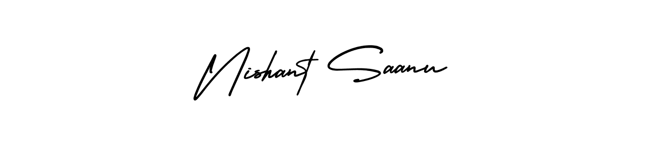 Design your own signature with our free online signature maker. With this signature software, you can create a handwritten (AmerikaSignatureDemo-Regular) signature for name Nishant Saanu. Nishant Saanu signature style 3 images and pictures png