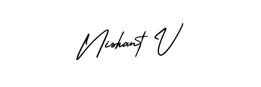 Check out images of Autograph of Nishant V name. Actor Nishant V Signature Style. AmerikaSignatureDemo-Regular is a professional sign style online. Nishant V signature style 3 images and pictures png