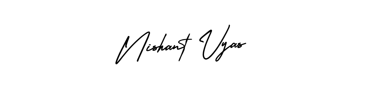How to make Nishant Vyas signature? AmerikaSignatureDemo-Regular is a professional autograph style. Create handwritten signature for Nishant Vyas name. Nishant Vyas signature style 3 images and pictures png