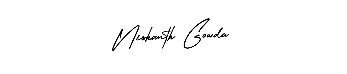 Use a signature maker to create a handwritten signature online. With this signature software, you can design (AmerikaSignatureDemo-Regular) your own signature for name Nishanth Gowda. Nishanth Gowda signature style 3 images and pictures png