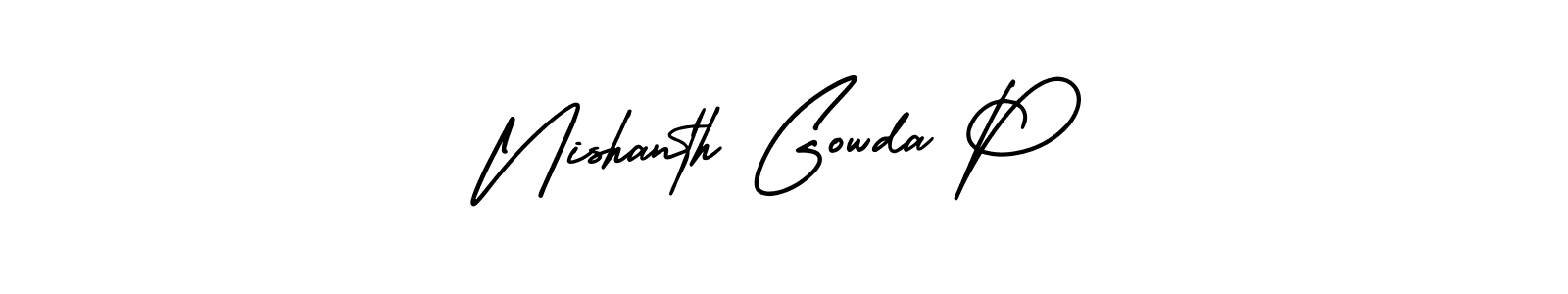 Make a beautiful signature design for name Nishanth Gowda P. Use this online signature maker to create a handwritten signature for free. Nishanth Gowda P signature style 3 images and pictures png