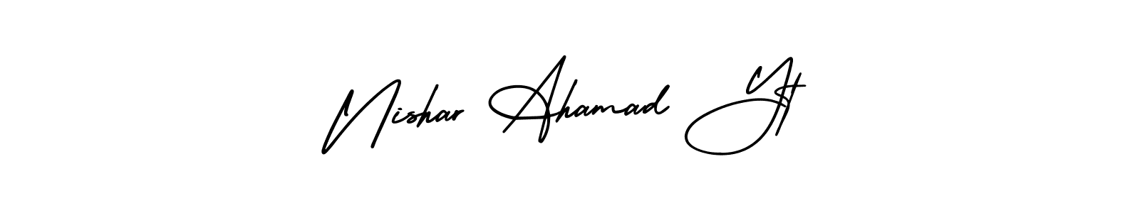 Design your own signature with our free online signature maker. With this signature software, you can create a handwritten (AmerikaSignatureDemo-Regular) signature for name Nishar Ahamad Yt. Nishar Ahamad Yt signature style 3 images and pictures png