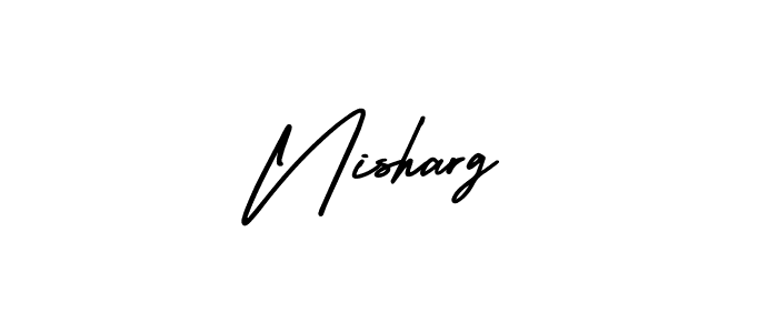 Nisharg stylish signature style. Best Handwritten Sign (AmerikaSignatureDemo-Regular) for my name. Handwritten Signature Collection Ideas for my name Nisharg. Nisharg signature style 3 images and pictures png