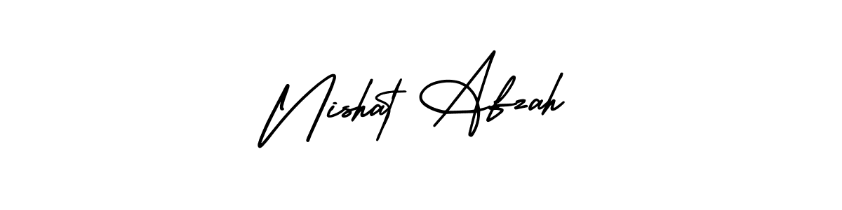 Make a short Nishat Afzah signature style. Manage your documents anywhere anytime using AmerikaSignatureDemo-Regular. Create and add eSignatures, submit forms, share and send files easily. Nishat Afzah signature style 3 images and pictures png