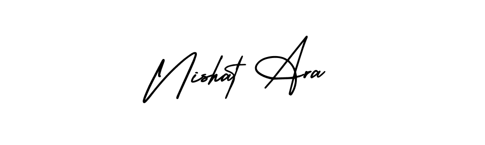 Design your own signature with our free online signature maker. With this signature software, you can create a handwritten (AmerikaSignatureDemo-Regular) signature for name Nishat Ara. Nishat Ara signature style 3 images and pictures png