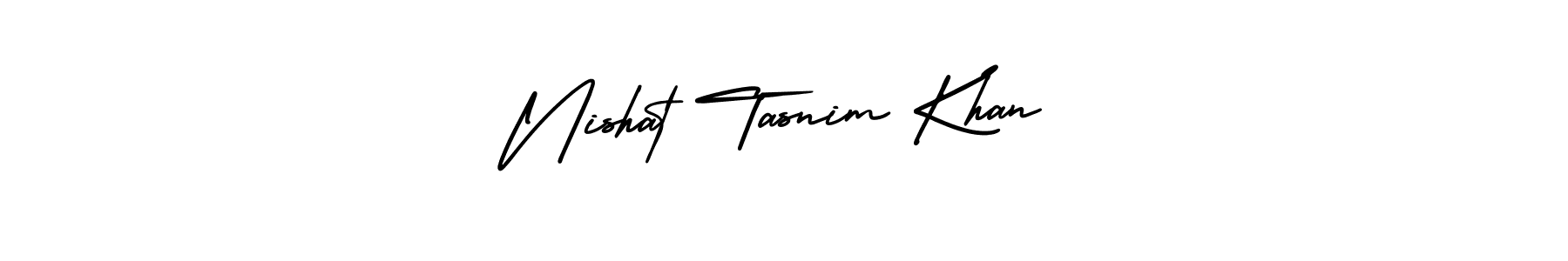 Create a beautiful signature design for name Nishat Tasnim Khan. With this signature (AmerikaSignatureDemo-Regular) fonts, you can make a handwritten signature for free. Nishat Tasnim Khan signature style 3 images and pictures png