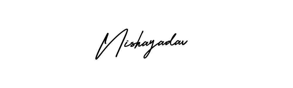 Also You can easily find your signature by using the search form. We will create Nishayadav name handwritten signature images for you free of cost using AmerikaSignatureDemo-Regular sign style. Nishayadav signature style 3 images and pictures png