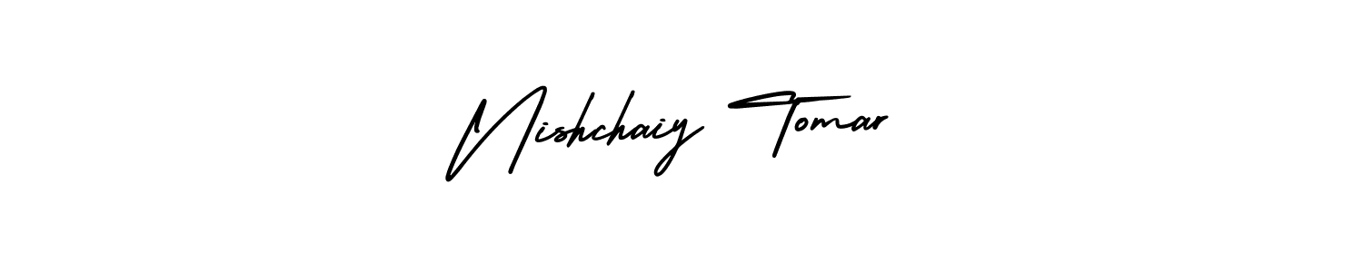 AmerikaSignatureDemo-Regular is a professional signature style that is perfect for those who want to add a touch of class to their signature. It is also a great choice for those who want to make their signature more unique. Get Nishchaiy Tomar name to fancy signature for free. Nishchaiy Tomar signature style 3 images and pictures png