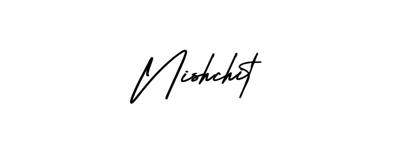 Nishchit stylish signature style. Best Handwritten Sign (AmerikaSignatureDemo-Regular) for my name. Handwritten Signature Collection Ideas for my name Nishchit. Nishchit signature style 3 images and pictures png