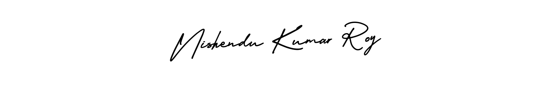 The best way (AmerikaSignatureDemo-Regular) to make a short signature is to pick only two or three words in your name. The name Nishendu Kumar Roy include a total of six letters. For converting this name. Nishendu Kumar Roy signature style 3 images and pictures png