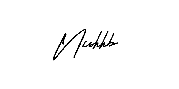 You should practise on your own different ways (AmerikaSignatureDemo-Regular) to write your name (Nishhb) in signature. don't let someone else do it for you. Nishhb signature style 3 images and pictures png