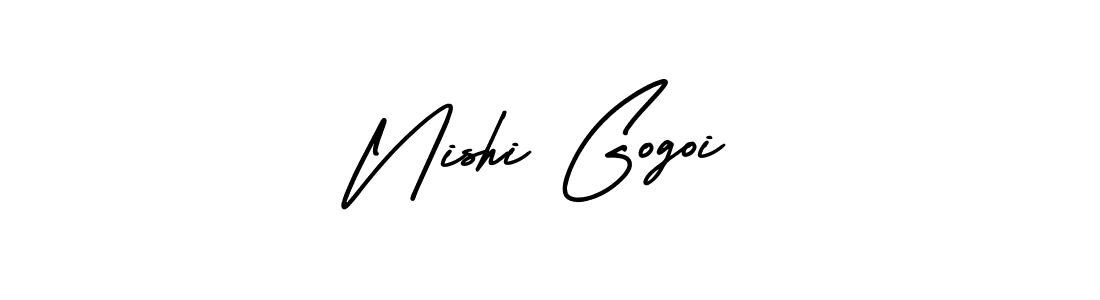 Design your own signature with our free online signature maker. With this signature software, you can create a handwritten (AmerikaSignatureDemo-Regular) signature for name Nishi Gogoi. Nishi Gogoi signature style 3 images and pictures png