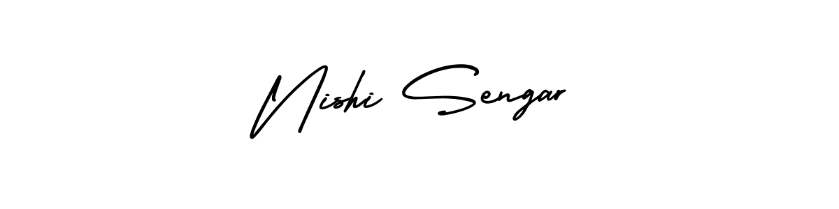 Similarly AmerikaSignatureDemo-Regular is the best handwritten signature design. Signature creator online .You can use it as an online autograph creator for name Nishi Sengar. Nishi Sengar signature style 3 images and pictures png