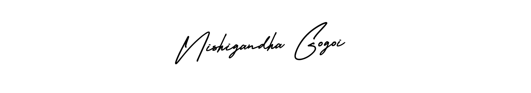 Design your own signature with our free online signature maker. With this signature software, you can create a handwritten (AmerikaSignatureDemo-Regular) signature for name Nishigandha Gogoi. Nishigandha Gogoi signature style 3 images and pictures png