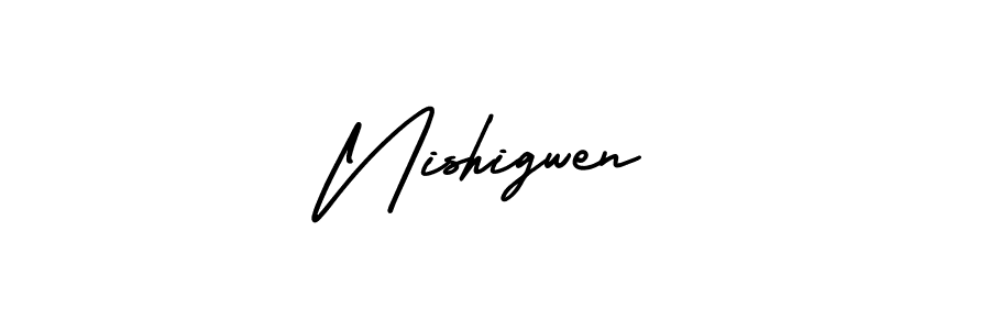 Use a signature maker to create a handwritten signature online. With this signature software, you can design (AmerikaSignatureDemo-Regular) your own signature for name Nishigwen. Nishigwen signature style 3 images and pictures png