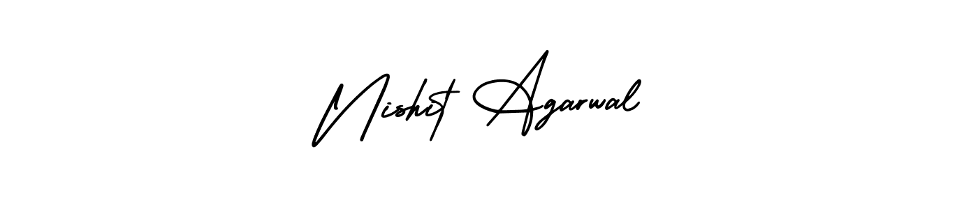 Use a signature maker to create a handwritten signature online. With this signature software, you can design (AmerikaSignatureDemo-Regular) your own signature for name Nishit Agarwal. Nishit Agarwal signature style 3 images and pictures png